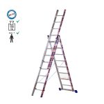 Σκάλα επαγγελματική αλουμινίου τριπλή - 3*08 σκαλιά ύψος Α/Β/Γ:2,25m/3,50m/5,25m.