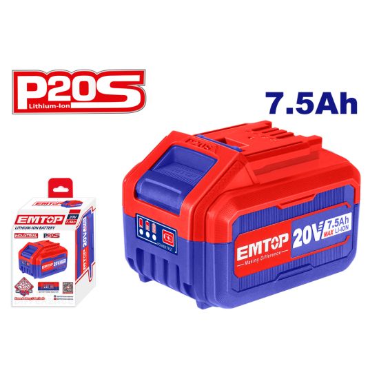 EMTOP ΜΠΑΤΑΡΙΑ 20V, 7.5AH LI-ION EBPK2075