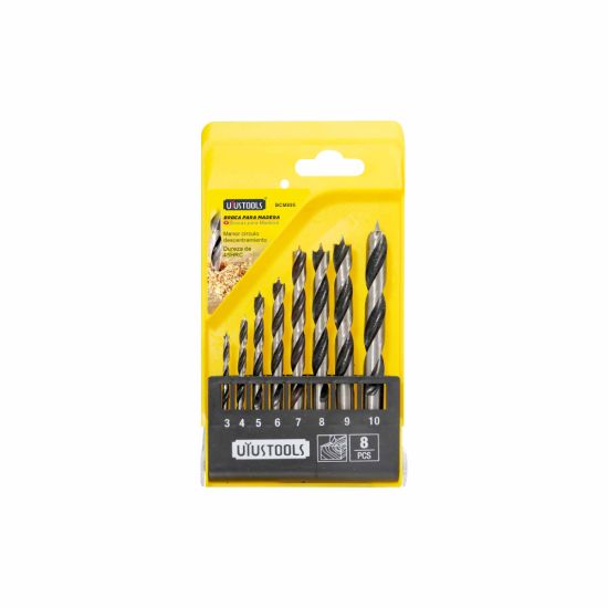 UYUSTOOLS ΣΕΤ 8ΤΜΧ ΤΡΥΠΑΝΙΑ ΞΥΛΟΥ Φ3-10mm BCM805