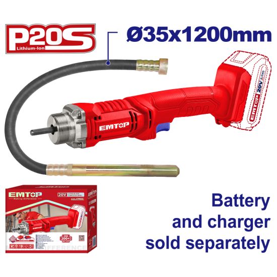 EMTOP ΔΟΝΗΤΗΣ ΜΠΕΤΟΥ Φ35x1200mm ΜΠΑΤΑΡΙΑΣ ΛΙΘΙΟΥ 20V ECVL202301