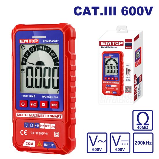 EMTOP ΠΟΛΥΜΕΤΡΟ ΨΗΦΙΑΚΟ 600V CAT.III EDMR160012
