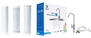 Τριπλή φιλτροθήκη 2Μ λευκή πλαστική 10″ - 1/4″-κλειδί+βάση