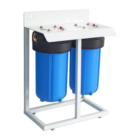 Διπλή φιλτροθήκη Big Blue 10″ - 1″ με compact μεταλλική βάση
