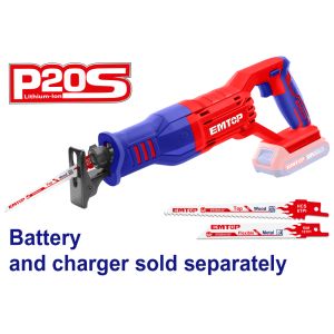 EMTOP BRUSHLESS ΣΠΑΘΟΣΕΓΑ 20V ΜΕ 1 ΛΕΠΙΔΑ ΜΕΤΑΛΛΟΥ Κ 1 ΛΕΠΙΔΑ ΞΥΛΟΥ ELRS201151