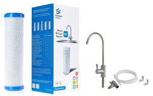 Μονή φιλτροθήκη 2Μ λευκή πλαστική 10″ - 1/4″ - κλειδί + βάση