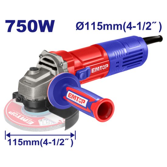 EMTOP ΓΩΝΙΑΚΟΣ ΤΡΟΧΟΣ 115MM 750W EAGR07581