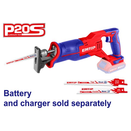 EMTOP BRUSHLESS ΣΠΑΘΟΣΕΓΑ 20V ΜΕ 1 ΛΕΠΙΔΑ ΜΕΤΑΛΛΟΥ Κ 1 ΛΕΠΙΔΑ ΞΥΛΟΥ ELRS201152