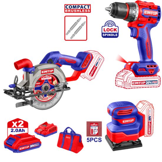 EMTOP ΠΑΚΕΤΟ ΠΡΟΣΦΟΡΑΣ 3 ΤΕΜ ΕΡΓΑΛΕΙΑ 20V EMTP0625