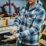 CAT Πουκάμισο εργασίας overshirt με επένδυση μπλε M 1040045