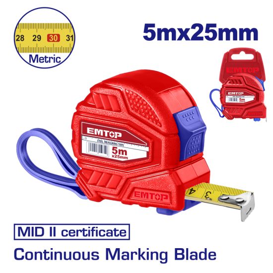 EMTOP ΜΕΤΡΟΤΑΙΝΙΑ ΜΕ ΑΥΤΟΜΑΤΗ ΕΠΑΝΑΦΟΡΑ 5ΜΧ25ΜΜ EMTP15202E