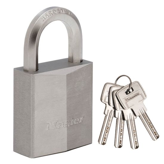 Λουκέτο μπρούτζινο επινικελωμένο, βαρέως τύπου με εξάγωνο λαιμό 40mm