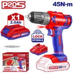 EMTOP ΔΡΑΠΑΝΟΚΑΤΣΑΒΙΔΟ ΜΠΑΤΑΡΙΑΣ ΛΙΘΙΟΥ 20V/1x2Ah ΜΕ ΤΑΧΥΦΟΡΤΙΣΤΗ ECDL6200118