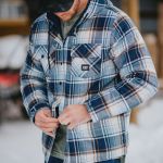 CAT Πουκάμισο εργασίας overshirt με επένδυση μπλε M 1040045