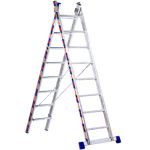 Σκάλα επαγγελματική αλουμινίου διπλή - 2*14 σκαλιά ύψος Α/Β: 3,75m/6,50m.