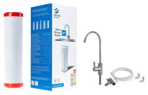 Μονή φιλτροθήκη 2Μ λευκή πλαστική 10″ - 1/4″ - κλειδί + βάση