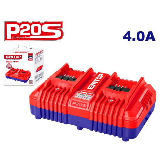 EMTOP ΕΠΑΓΓΕΛΜΑΤΙΚΟΣ ΤΑΧΥΦΟΡΤΙΣΤΗΣ ΔΙΠΛΗΣ ΘΥΡΑΣ ΓΙΑ ΜΠΑΤΑΡΙΕΣ Li-ion 20V EFCR20403E