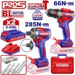 EMTOP ΠΑΚΕΤΟ ΠΡΟΣΦΟΡΑΣ BRUSHLESS ΔΡΑΠΑΝΟΚΑΤΣΑΒΙΔΟ ΚΡΟΥΣΤΙΚΟ ΚΑΙ ΠΑΛΜΙΚΟ ΚΑΤΣΑΒΙΔΙ 20V 2Χ2ΑΗ ECKL20277