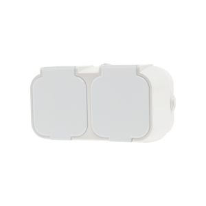 GEYER Πρίζα διπλή IP54 H2-B52GM-W λευκή