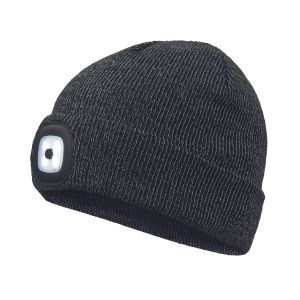 ΣΚΟΥΦΟΣ ΕΡΓΑΣΙΑΣ ΑΝΑΚΛΑΣΤΙΚΟΣ ΜΑΥΡΟΣ ΜΕ ΦΑΚΟ LED ΕΠΑΝΑΦΟΡΤΙΖΟΜΕΝΟ