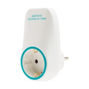 GEYER Αντάπτορας σούκο με 2 θύρες USB GES-156