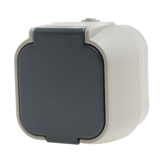 GEYER Πρίζα μονή IP54 H2-B51GM - γκρι