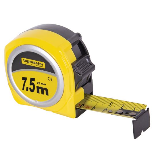 TOP MASTER Μετροταινία 7,5Μ*25ΜΜ με αυτόματη επαναφορά compact 260600
