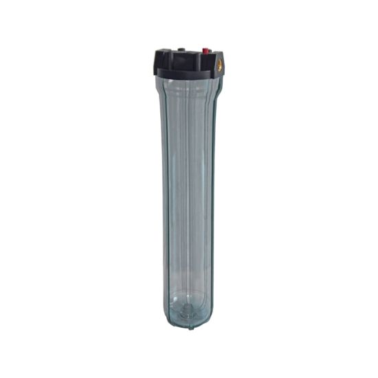 Μονή φιλτροθήκη 2Μ διάφανη slim 20″ - 3/4″ με ορειχάλκινο σπείρωμα