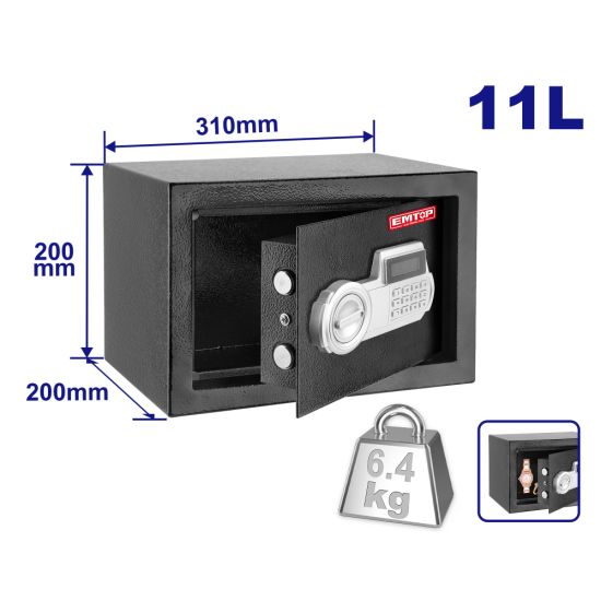 EMTOP ΜΕΤΑΛΛΙΚΟ ΧΡΗΜΑΤΟΚΙΒΩΤΙΟ ΟΘΟΝΗΣ LCD 200x310x200mm 6,4Kg ΑΝΘΡΑΚΙ EESF2003