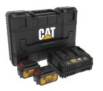 CAT Set 2 Μπαταρίες λιθίου 18V 4Ah με διπλό φορτιστή & βαλίτσα DXK900