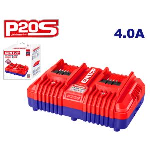 EMTOP ΕΠΑΓΓΕΛΜΑΤΙΚΟΣ ΤΑΧΥΦΟΡΤΙΣΤΗΣ ΔΙΠΛΗΣ ΘΥΡΑΣ ΓΙΑ ΜΠΑΤΑΡΙΕΣ Li-ion 20V EFCR20403E