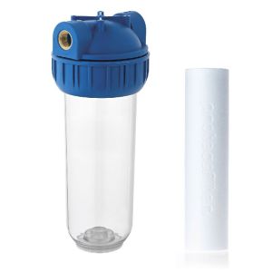 Μονή φιλτροθήκη strong κεντρικής παροχής 10″-1/2″ με φίλτρο πολυπροπυλενίου