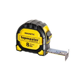 TOP MASTER Μετροταινία 8Μ*27ΜΜ με αυτόματη επαναφορά και μαγνήτη διπλής όψης 3η γενιά 260200