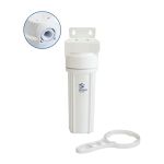 Μονή φιλτροθήκη 2Μ λευκή πλαστική 10″ - 1/2″ - κλειδί + βάση