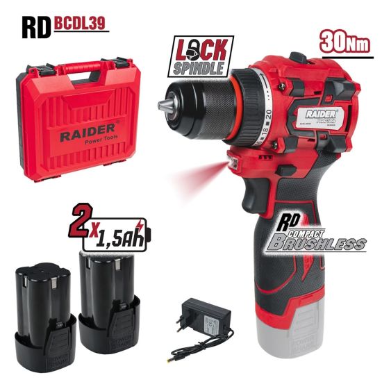 RAIDER Δραπανοκατσάβιδο 16V Li 2x1.5Ah 30Nm RD-BCDL39 030189