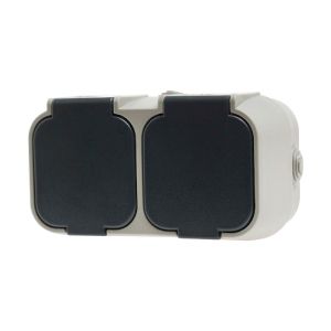 GEYER Πρίζα διπλή IP54 H2-B52GM γκρι
