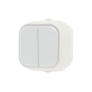GEYER Διακόπτης a/r διπλός IP54 H2-B220M-W λευκός