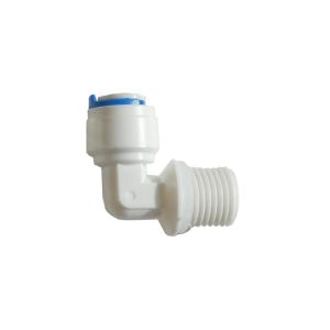 Ρακόρ πλαστικό γωνία 1/4″ αρσ. - 1/4″ σωλ. κουμπωτό