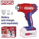 EMTOP ΠΙΣΤΟΛΙ ΘΕΡΜΟΥ ΑΕΡΑ 550 °C ΜΠΑΤΑΡΙΑΣ ΛΙΘΙΟΥ 20V EHGN20021