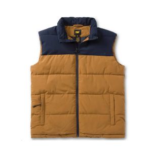 CAT Γιλέκο εργασίας arctic zone καφέ-μπλε 2XL W12430