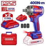 EMTOP BRUSHLESS ΜΠΟΥΛΟΝΟΚΛΕΙΔΟ ΜΠΑΤΑΡΙΑΣ 20V/2x2Ah ECIWL2040E