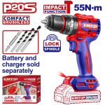 EMTOP BRUSHLESS ΚΡΟΥΣΤΙΚΟ ΔΡΑΠΑΝΟΚΑΤΣΑΒΙΔΟ ΜΠΑΤΑΡΙΑΣ ΛΙΘΙΟΥ 20V/55Nm ECIDL205581