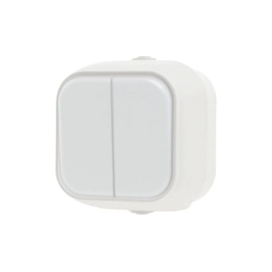 GEYER Διακόπτης a/r διπλός IP54 H2-B220M-W λευκός