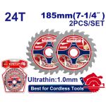 EMTOP ΣΕΤ 2ΤΜΧ ΠΡΙΟΝΟΔΙΣΚΟΣ ΓΙΑ ΞΥΛΟ 185ΜΜ 24Τ ETCT1853