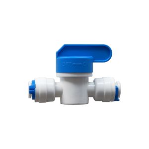 Βανάκι πλαστικό λευκό 1/4″ σωλ. - 1/4″ σωλ. κουμπωτό