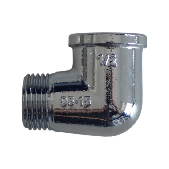 Ρακόρ μεταλλικό γωνία 1/2″ αρσ. - 1/2″ θηλ. χρωμέ