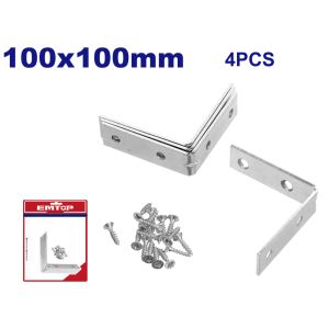 EMTOP ΣΕΤ 4 ΓΩΝΙΕΣ ΣΥΝΔΕΣΕΩΣ ΜΕΤΑΛΛΙΚΕΣ 100Χ100ΜΜ EMCY2K10