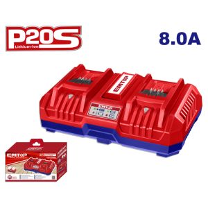 EMTOP ΕΠΑΓΓΕΛΜΑΤΙΚΟΣ ΤΑΧΥΦΟΡΤΙΣΤΗΣ ΔΙΠΛΗΣ ΘΥΡΑΣ ΓΙΑ ΜΠΑΤΑΡΙΕΣ Li-ion 20V EFCR2082