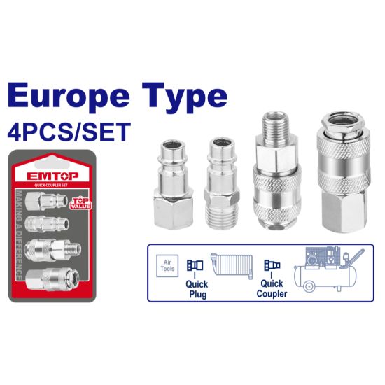 EMTOP ΣΕΤ 4ΤΜΧ ΤΑΧΥΣΥΝΔΕΣΜΟΙ ΑΕΡΟΣ 1/4" EMQP4670