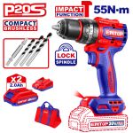 EMTOP BRUSHLESS ΚΡΟΥΣΤΙΚΟ ΔΡΑΠΑΝΟΚΑΤΣΑΒΙΔΟ ΜΠΑΤΑΡΙΑΣ 20V/2x2Ah ECIDL205581SE
