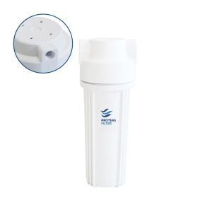 Μονή φιλτροθήκη 2Μ λευκή πλαστική 10″ - 1/4″ - σκέτη